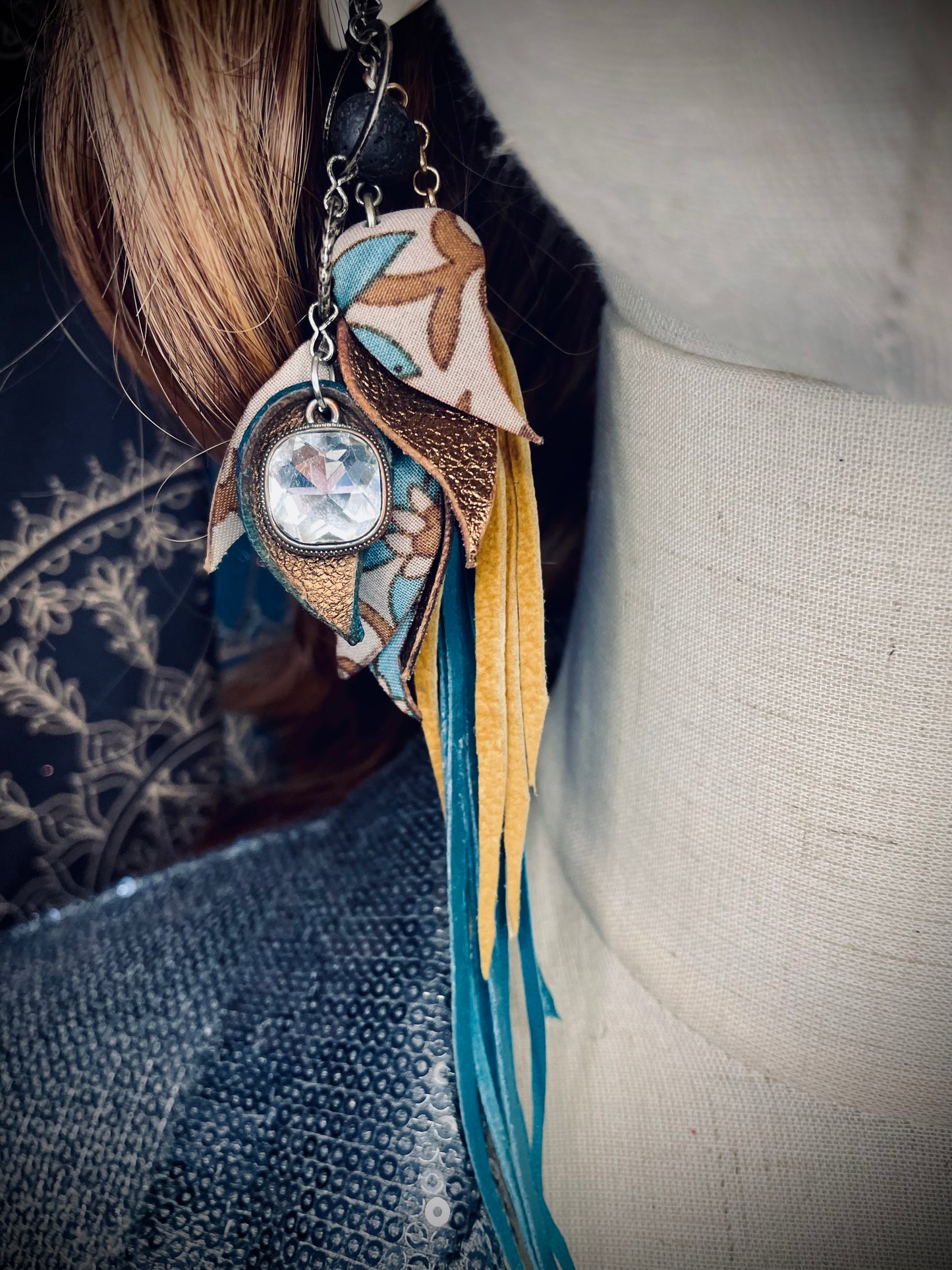 One Of A Kind Leather Earrings