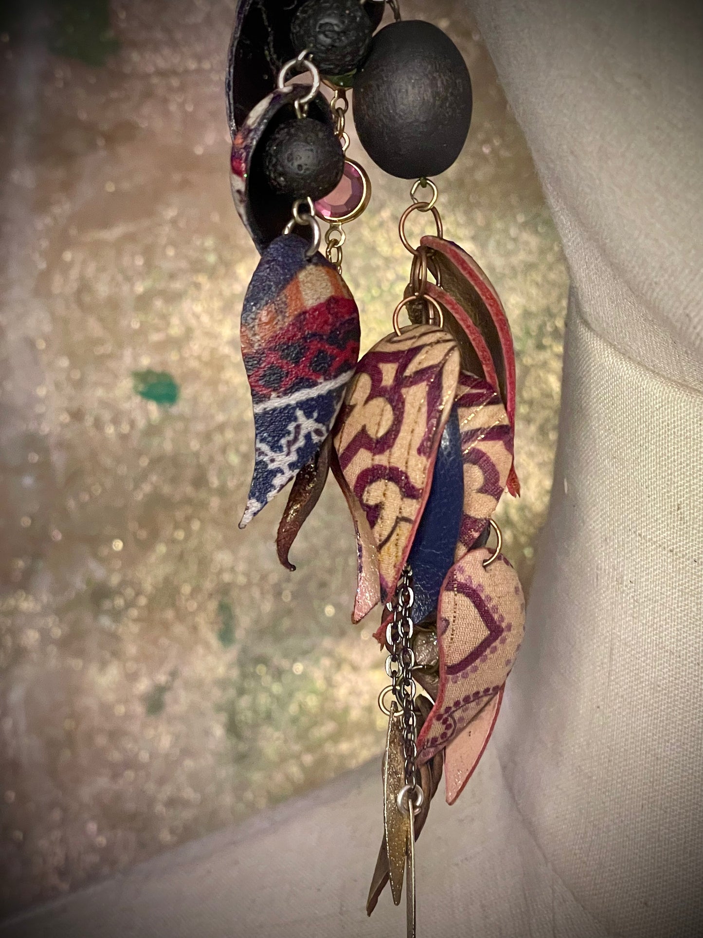 Patterns On Leather Embellished Earrings