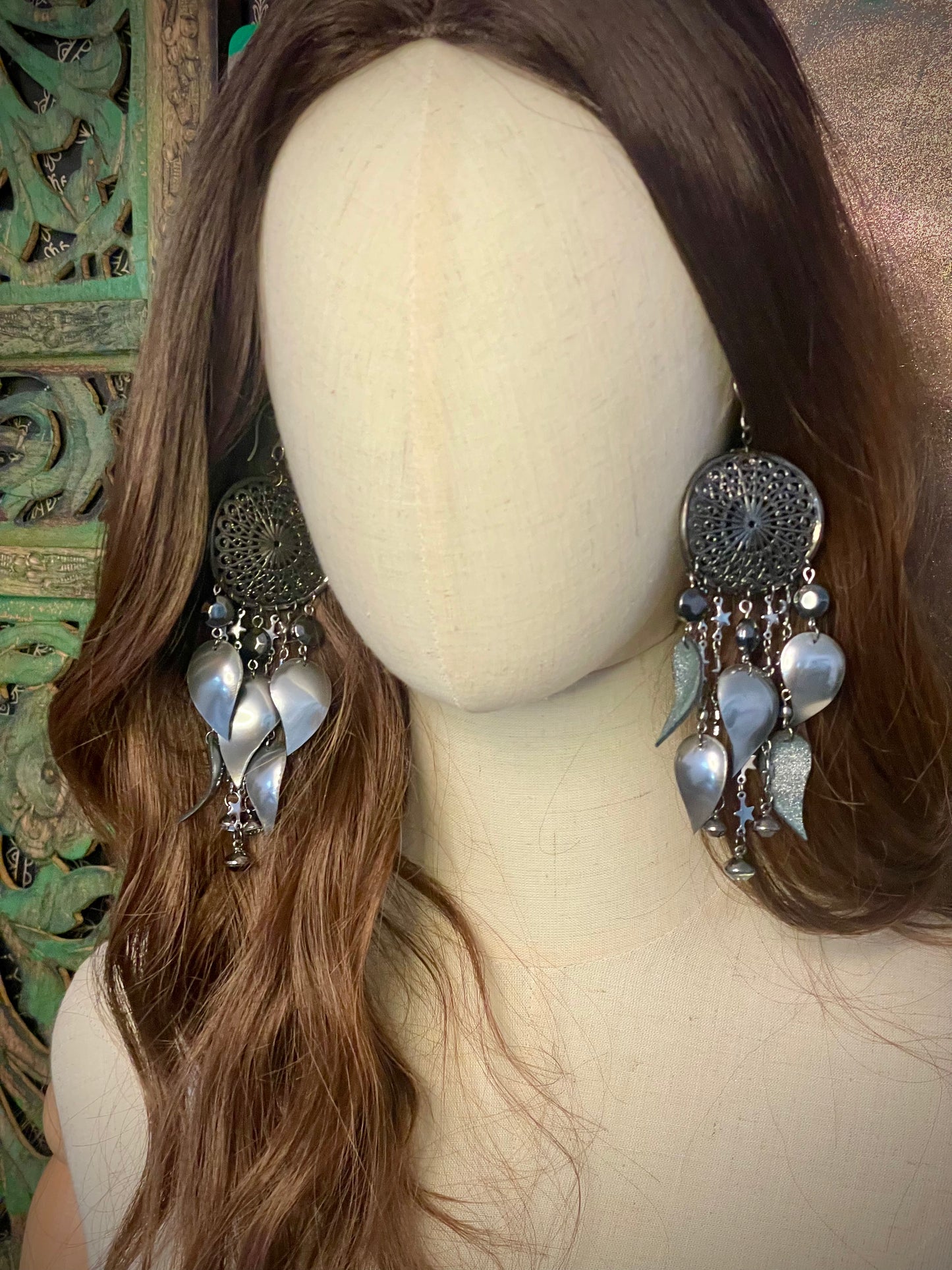 Frozen Solid Metallic Leather Earrings