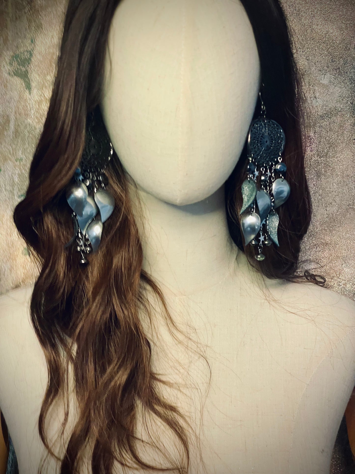 Frozen Solid Metallic Leather Earrings