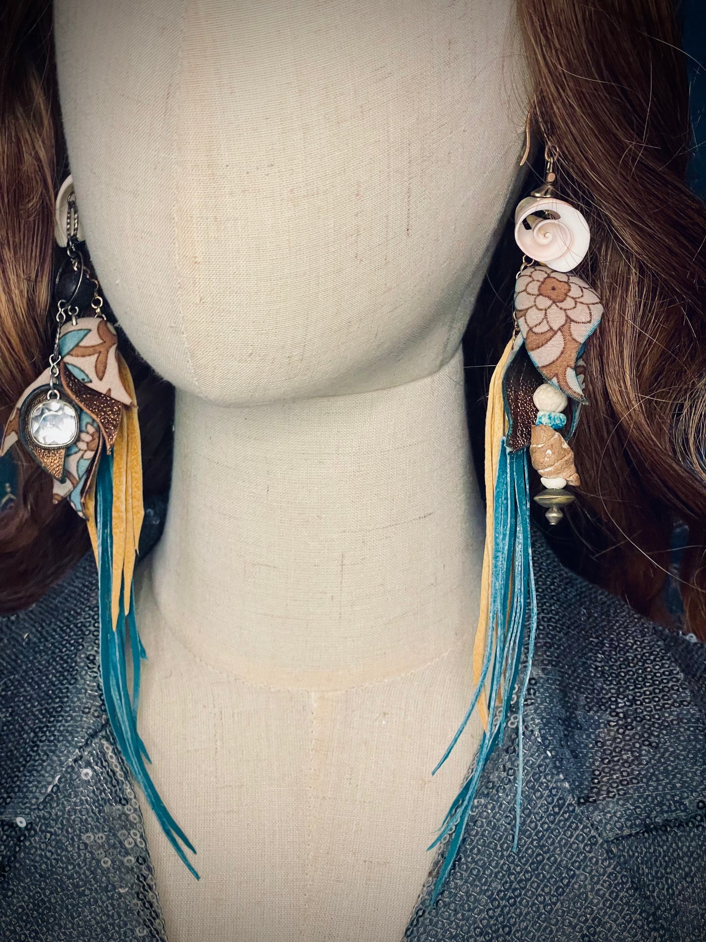 One Of A Kind Leather Earrings