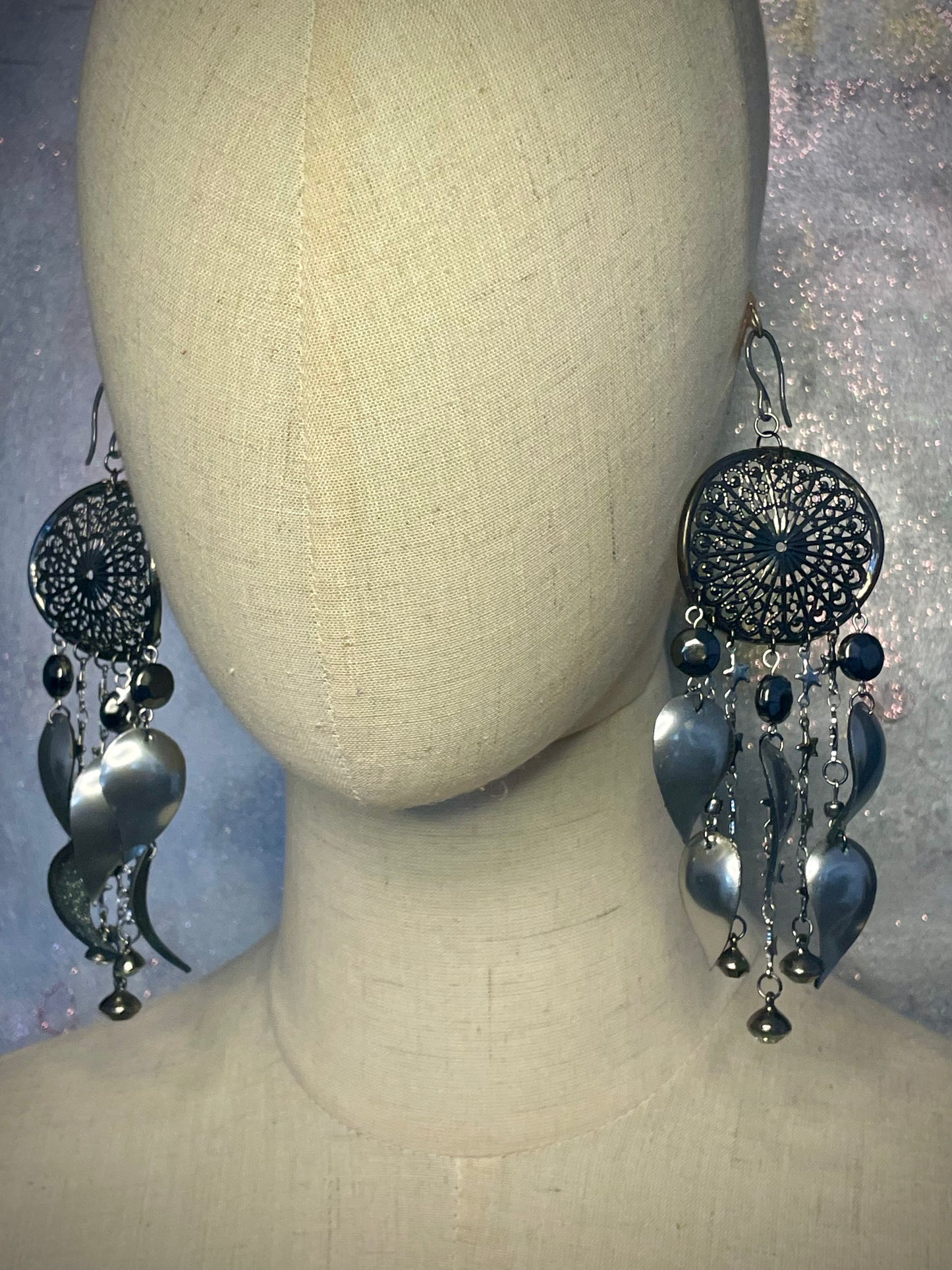 Frozen Solid Metallic Leather Earrings