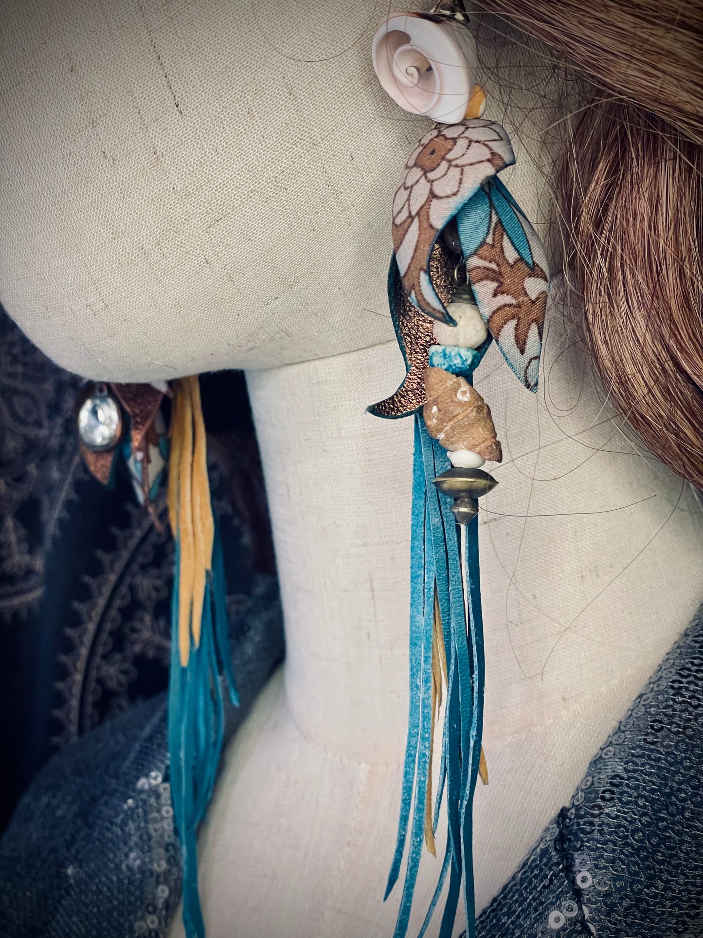 One Of A Kind Leather Earrings