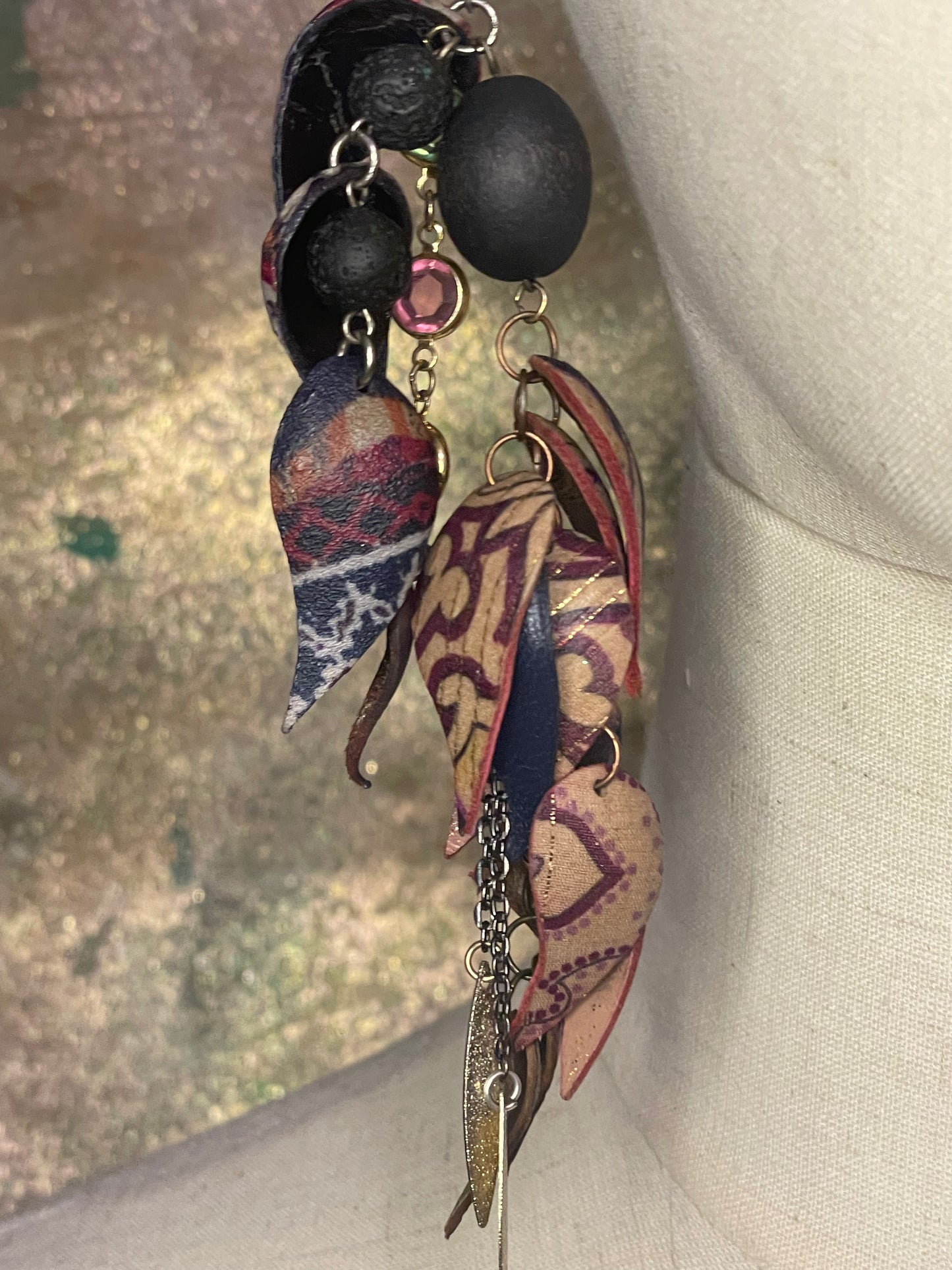 Patterns On Leather Embellished Earrings