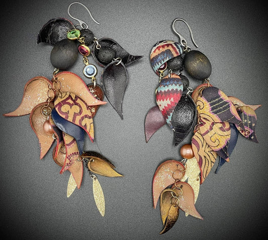 Patterns On Leather Embellished Earrings